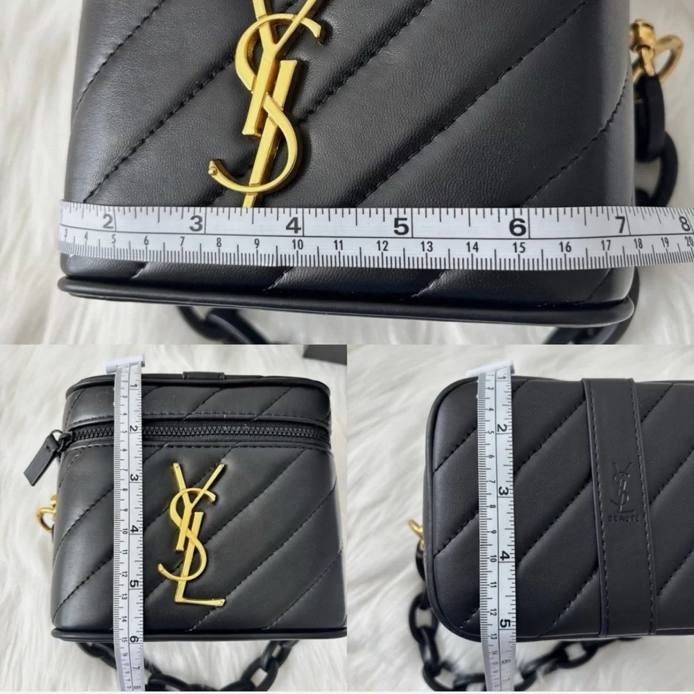 Saint Laurent Black Quilted Bag with Gold YSL Hardware - Picture 11 of 14